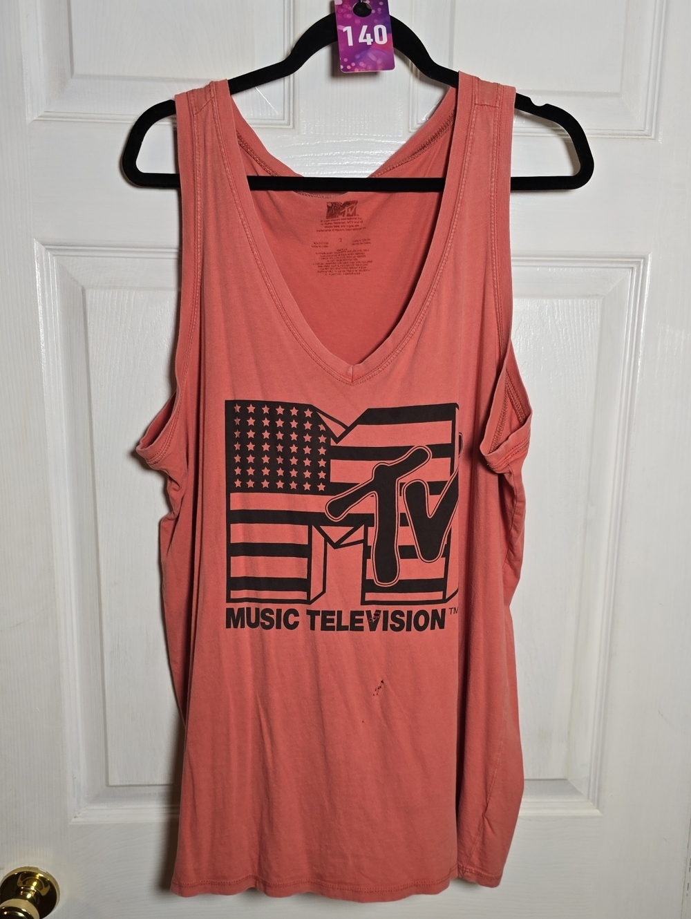 140 torrid 2 2X Vintage MTV Coral Pink MTV Flag Graphic Tank